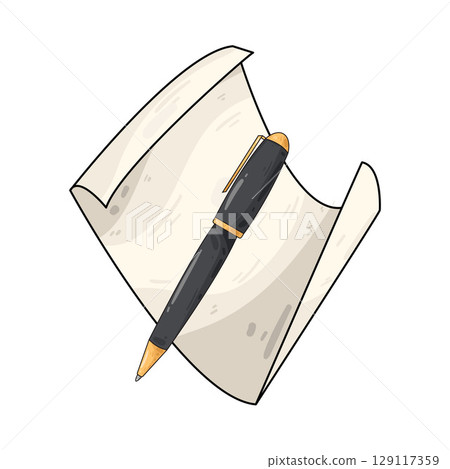 illustration of pen and paper 129117359