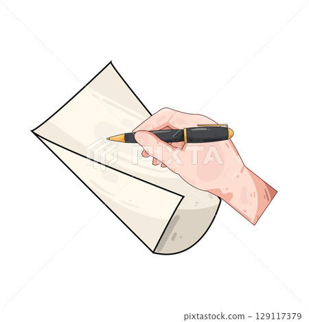 illustration of writing on paper illustration of writing on paper 129117379