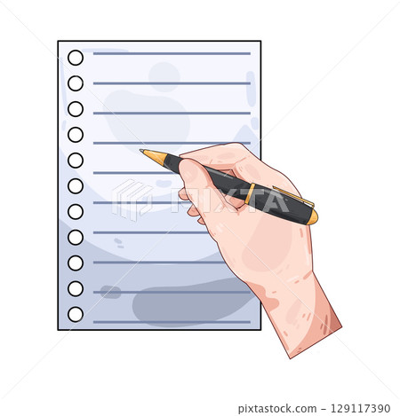 illustration of writing on paper 129117390