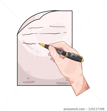 illustration of writing on paper 129117396