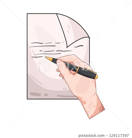 illustration of writing on paper 129117397