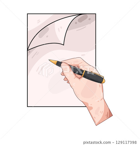 illustration of writing on paper 129117398