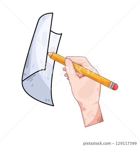 illustration of writing on paper 129117399