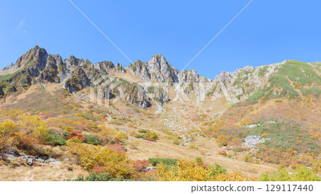 初秋的中央阿爾卑斯山千疊敷冰鬥 129117440