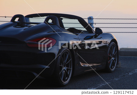 Glossy black open car 129117452