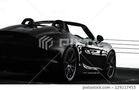 Glossy black open car 129117453