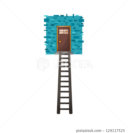 illustration of door ladder illustration of door ladder 129117525