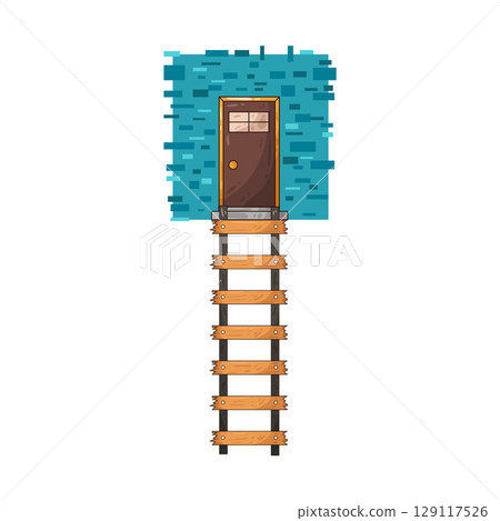 illustration of door ladder 129117526