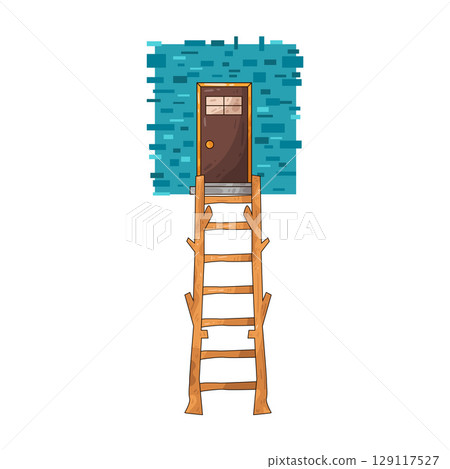 illustration of door ladder illustration of door ladder 129117527