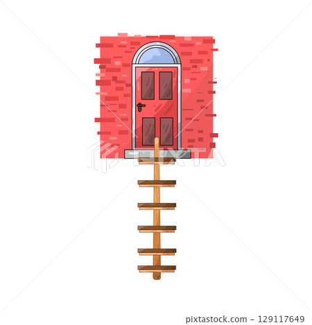 illustration of door ladder 129117649