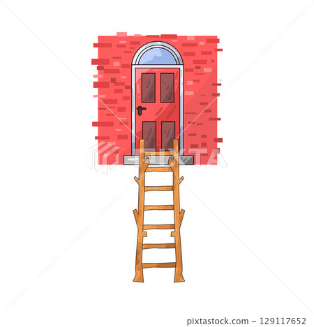 illustration of door ladder illustration of door ladder 129117652