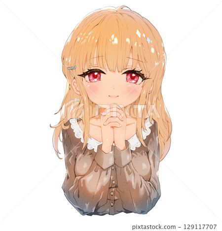 [女性姿勢] 眼神閃亮的女人 129117707