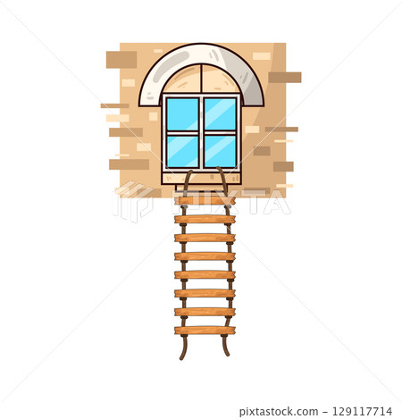 illustration of window ladder illustration of window ladder 129117714