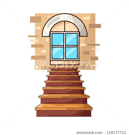 illustration of window stairs 129117722