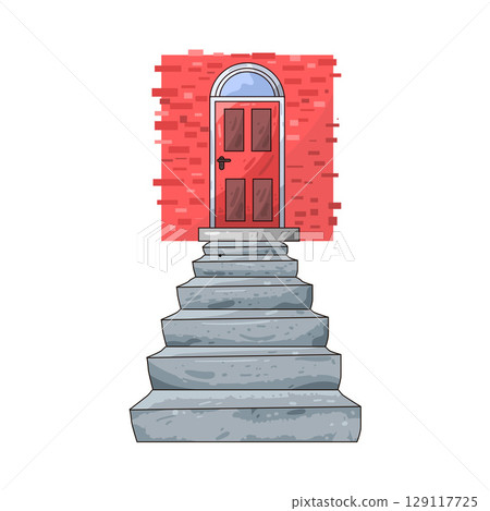 illustration of door stairs 129117725