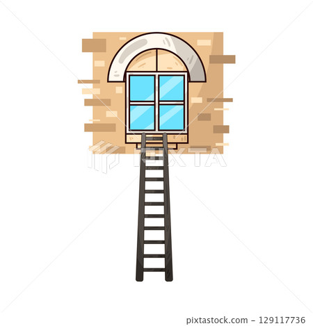illustration of window ladder 129117736