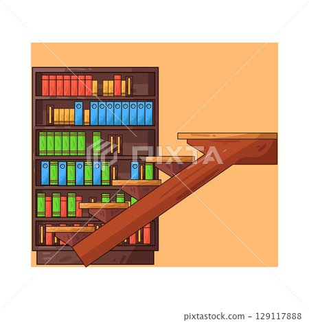 illustration of library stairs 129117888