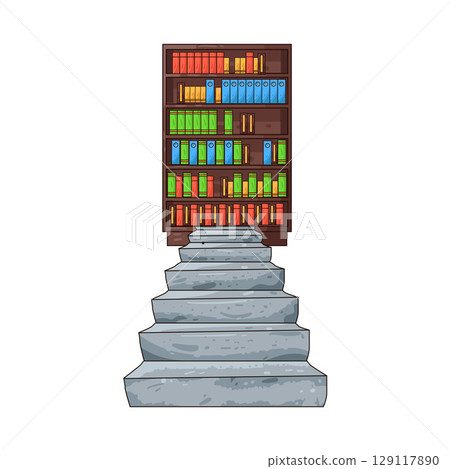 illustration of library stairs illustration of library stairs 129117890