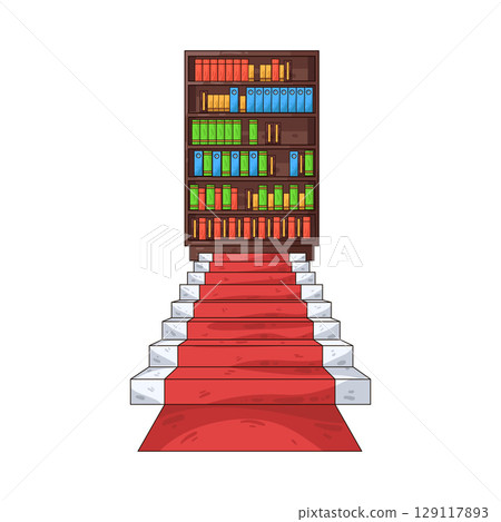 illustration of library stairs illustration of library stairs 129117893