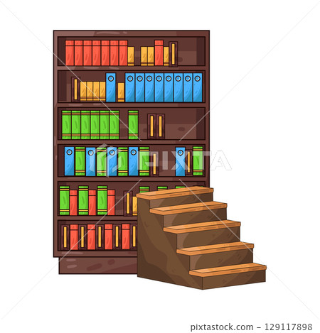 illustration of library stairs illustration of library stairs 129117898