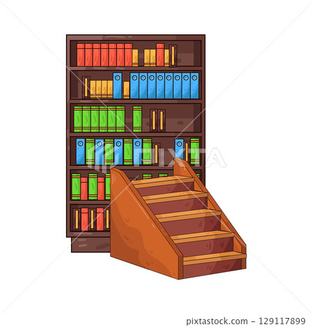 illustration of library stairs 129117899
