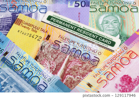 American Permanent Resident Card on Samoan Tala 129117946