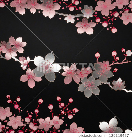 櫻花花瓣的美麗背景材料 129119427