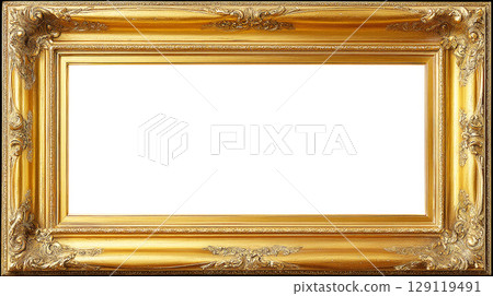 古色古香的金色背景框架 129119491