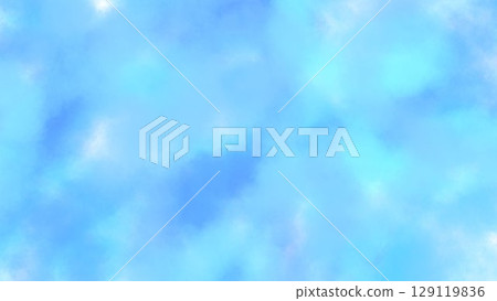 A soft, hand-painted background material with a soft, Japanese-style texture painted with light blue watercolors. 129119836