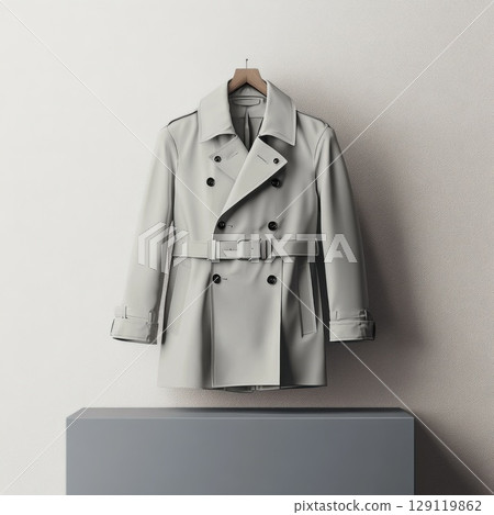 Stylish trench coat on a mannequin. Stylish trench coat on a mannequin. 129119862
