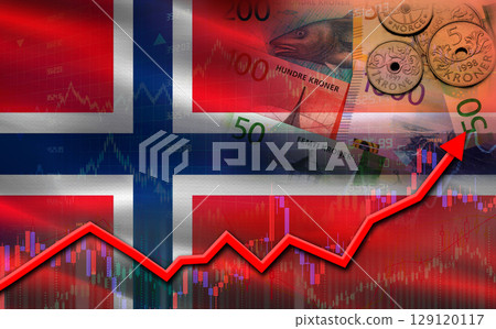 Norway economic growth on financial graph. Norway financial growth on market graph 129120117