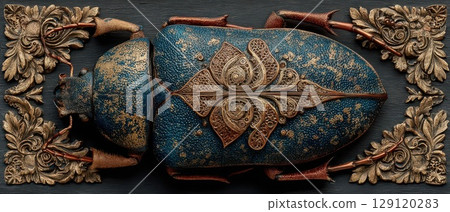 Blue beetle art highlights fine craftsmanship Blue beetle art highlights fine craftsmanship 129120283