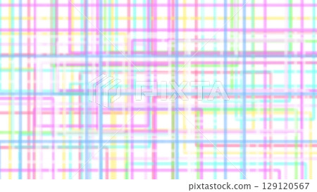 Colorful watercolor checkered line digital background material 129120567