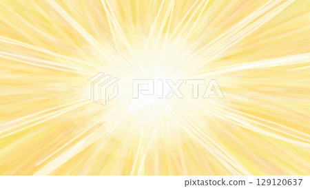 Watercolor radial orange rays, hand-drawn beam background material 129120637