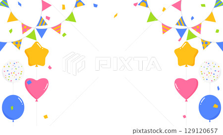 Garland, balloons and confetti decoration frame Garland, balloons and confetti decoration frame 129120657