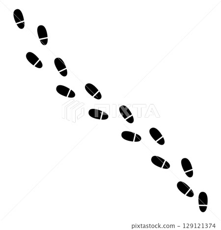 Footprints of shoes 129121374