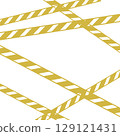 Set warning cross ribbon, border under construction, restricted barricade 129121431