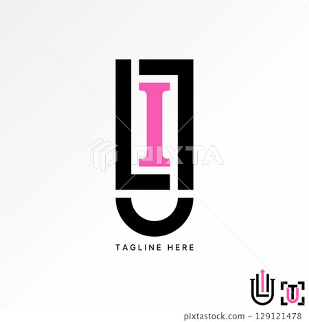 Logo design graphic concept creative premium vector stock image top sell letter LIJ or LIL font flip line cut idea mark monogram typography brand type 129121478