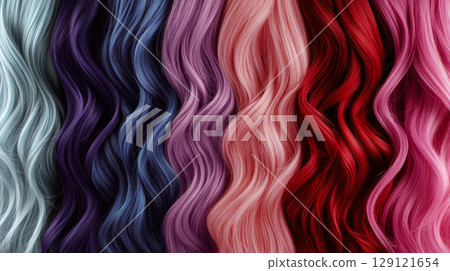 Toned different shades of hair strands background. Toned different shades of hair strands background. 129121654