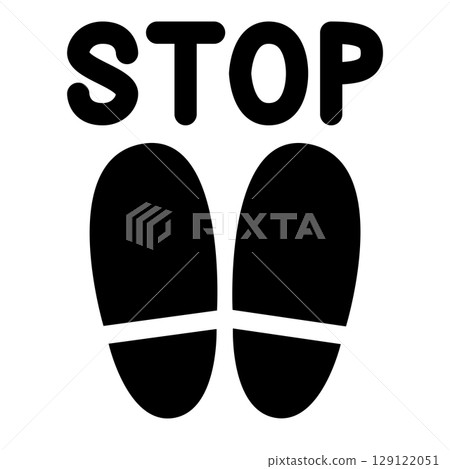 敦促人們停下來的腳印插圖 敦促人們停下來的腳印插圖 129122051