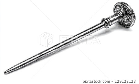Vintage Medical Stethoscope Illustration in Black and White 129122128