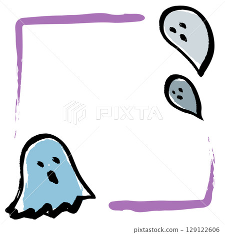 手繪鬼框插圖 129122606