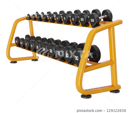 Gym Dumbbell rack, a stand for weightlifting gym equipment 129122638
