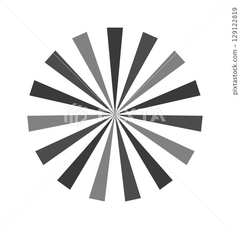 Retro black white sun rays bg. Pop art comic cartoon element. 129122819