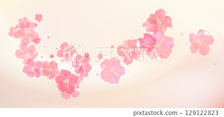 Tender spring pink flower flow. Delicate scent of woman perfume Tender spring pink flower flow. Delicate scent of woman perfume 129122823