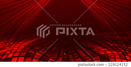 Luxury red background with curved lines elegan with square pattern decort. Template award concept. 129124152
