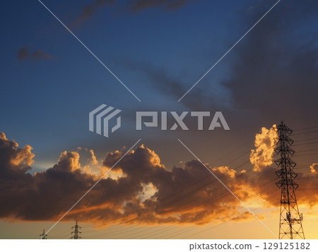 美妙的日落風景 129125182