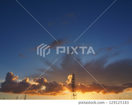美妙的日落風景 129125183