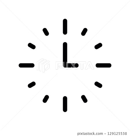 Abstract Clock Face with Radiating Dash Hour Markers 129125538