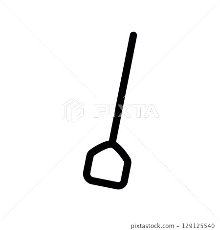 Minimalist Outline Icon of a Baker s Pizza Peel Minimalist Outline Icon of a Baker s Pizza Peel 129125540